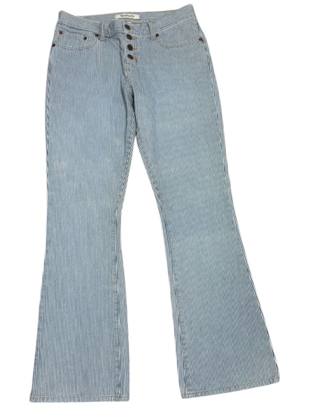 Vtg Abercrombie & Fitch Y2K Low Rise Striped Bootcut Engineer Jeans Size 6